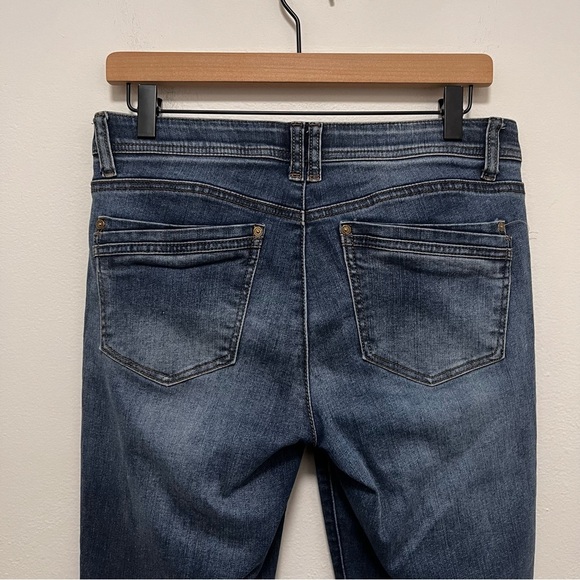 DEMOCRACY AB Technology Distressed Medium Wash Raw Hem Skinny Jeans Size 8 - Picture 5 of 11